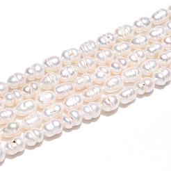 天然養殖淡水パールビーズ連売り  ライス  乳白色  5~5.5x3.5~4mm  穴：0.4mm  約65個/連  13.58~13.78''（34.5~35センチメートル）&nbsp;PEAR-N012-04L