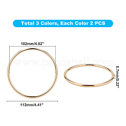 アイロンバッグハンドル  バッグは交換用アクセサリーを扱います  ラウンド  ミックスカラー  112x5.7mm  内径：102mm  3色  2個/カラー  6個/セット&nbsp;IFIN-PH0005-11