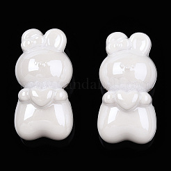 不透明なアクリルビーズ  兎  ホワイト  23x12x11.5mm  穴：3mm&nbsp;MACR-N017-33
