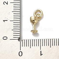 金色の真鍮のチャーム  ジャンプリング付き  ワイングラス  10x6x3.5mm&nbsp;LS-KK-H493-01G-03