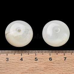 ツートンアクリルビーズ  天然石風  ロンデル  ホワイト  19.5x11mm  穴：2.5mm  約165個/500g&nbsp;AC-CBABA33-01T