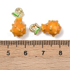 合金エナメルチャーム  金色  梨  緑黄  18x10mm&nbsp;ENAM-P165-04M