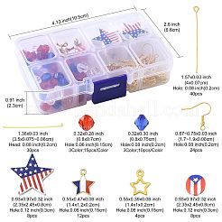 独立記念日のDIYイヤリング作りキット  ウッドビーズを含む  アクリルビーズ  ポリマークレイビーズ  合金チャーム  鉄のイヤリングのフックとピン  ミックスカラー&nbsp;DIY-FS0009-54