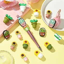 16 スタイルの食品グレードの環境に優しいシリコンビーズ 8 個  ミックスカラー  20~30x15~19x14~18mm  穴：2~3mm  2個/スタイル&nbsp;SIL-CJ0001-58