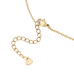 ハートペンダント付きレッドガラスパールナゲット 304ステンレススチールチェーンネックレス（女性用）  ゴールドカラー  17.87インチ（45.4cm）&nbsp;NJEW-JN05539