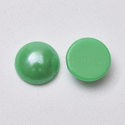 アクリルカボション  模倣パール  フラットラウンド  グリーン  8x3mm&nbsp;MACR-F069-8mm-FP48