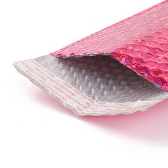 レーザーフィルムパッケージバッグ  バブルメーラー  パッド入り封筒  長方形  濃いピンク  24x15x0.6cm&nbsp;OPC-P003-01B-08