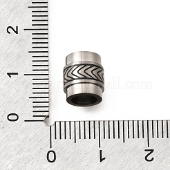 304ステンレススチールヨーロピアンビーズ  大穴ビーズ  コラム  ステンレス鋼色  9.5x8.5mm  穴：5.5mm&nbsp;STAS-H263-08P