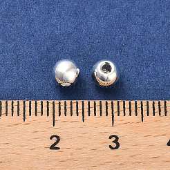 合金ビーズ  長持ちメッキ  ラウンド  銀  5x4mm  穴：1.4mm&nbsp;PALLOY-A006-01C-S