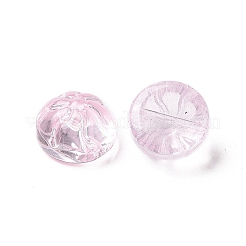 透明なスプレー塗装ガラスビーズ  まんじゅうの形  パールピンク  12x8mm  穴：1.2mm&nbsp;GLAA-I050-09H