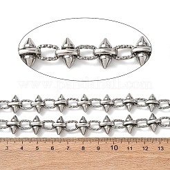 304ステンレススチール製パンクスパイクリンクチェーン  溶接されていない  スプールで  ステンレス鋼色  13x10x6mm&nbsp;CHS-A021-05P