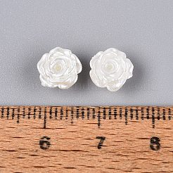 ABSプラスチックパール調ビーズ  花  ホワイト  8x5mm  約3300個/500g&nbsp;KY-ZX007-01