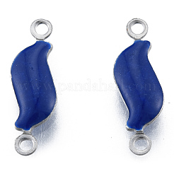 304ステンレススチールエナメルコネクタチャーム  ステンレス鋼色  葉  ミックスカラー  16x5x2mm  穴：1.2mm&nbsp;STAS-N092-175