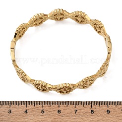 304ステンレススチール製ヒンジ付きカフバングル  スター  18KGP本金メッキ  内径：1.97インチ（5cm）x2.36インチ（6cm）&nbsp;SA-CBAB92B-12G