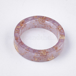 エポキシ樹脂リング  金箔  蓄光/暗闇の中で光る  プラム  usサイズ7 1/4(17.5mm)&nbsp;RJEW-T007-01C-04