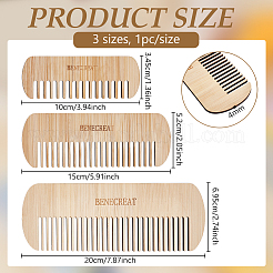 3個 3スタイル 合板 手編み コームツール  ナバホホワイト  10~20x3.45~6.95x0.4cm  1個/スタイル&nbsp;DIY-BC0015-36