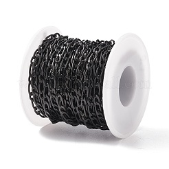 304ステンレススチール製マザーソンチェーン  溶接されていない  装飾的なチェーン  電気泳動黒  4.5x11x1.2mm  4.9x6x1.2mm&nbsp;CHS-K001-84B