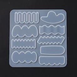 ヘアクリップ用のDIY不規則な形のカボションシリコーン金型  レジン型  UVレジン用  エポキシ樹脂工芸品作り  ホワイト  137x135x3mm  内径：13~29x51~62mm&nbsp;DIY-L069-01C