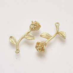 合金ペンダント  ローズ  ライトゴールド  29x16x7mm  穴：1.6mm&nbsp;PALLOY-S121-203