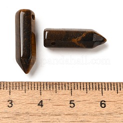 天然タイガーアイ尖ったペンダント  ファセット加工された弾丸型チャーム  20~20.5x6.5~7x6~6.5mm  穴：1.6mm&nbsp;G-C158-05E