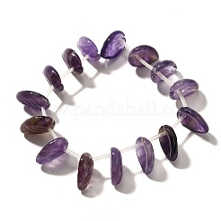 天然石アメジストビーズ連売り  葉  トップ掘削  17~18x13~14x5~6mm  穴：0.9mm  約15個/連  8.07''（20.5センチメートル）&nbsp;G-P561-A02-01