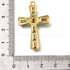 304ステンレスペンダント  ラインストーン付き  18KGP本金メッキ  イオンプレーティング（ip）  クロス  クリスタルAB  37.5x23.5x4.5mm  穴：2mm&nbsp;STAS-Q346-12G-04