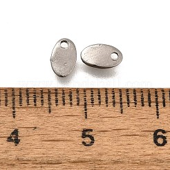 304ステンレススチール製刻印入りブランクタグチャーム  オーバルチャーム  ステンレス鋼色  6x3.5x0.8mm  穴：0.8mm&nbsp;STAS-F311-03P