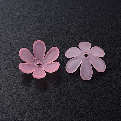 透明なアクリルビーズ  艶消し  花  ショッキングピンク  20.5x18.5x6.5mm  穴：2mm  約342個/200g&nbsp;X1-MACR-S373-107-D05