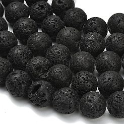 天然溶岩ロックラウンドビーズ連売り  スムーズ  16.5mm  穴：1mm  約25個/連  15.63~15.87''（39.7~40.3センチメートル）&nbsp;G-M169-16mm-03