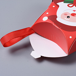 星形のクリスマスギフトボックス  リボン付き  ギフトラッピングバッグ  プレゼント用キャンディークッキー  レッド  12x12x4.05cm&nbsp;X-CON-L024-F03