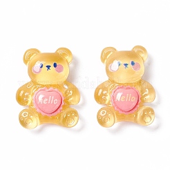 クリア樹脂カボション  クマとウサギ  ミックスカラー  23~26x17~19x7~7.5mm&nbsp;CRES-A050-01