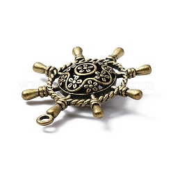 合金のチベット風チャーム  舵  アンティークブロンズ  39x35x5mm  穴：2mm&nbsp;FIND-WH0050-52AB