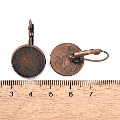 真鍮製フレンチフックピアスパーツ  鉛フリー及びカドミウムフリー  赤銅鉱  30x18mm  トレイ：16mm&nbsp;KK-C1244-16mm-R-NR