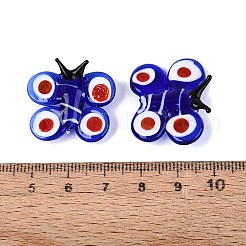 手作りランプワークビーズ  蝶  ミックスカラー  20~24x24~27.5x7~10mm  穴：1.4~2mm&nbsp;LAMP-N042-08