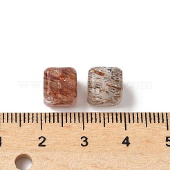 天然ゴールドブラックルチルクォーツビーズ  キューブ  8x8x8mm  穴：1mm&nbsp;G-D307-B02