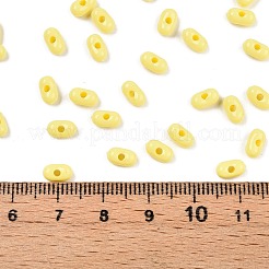 不透明なアクリルビーズ  ピーナッツ  きいろ  6.5x4x3mm  穴：1.5mm  約199個/10g&nbsp;X1-MACR-T048-02G