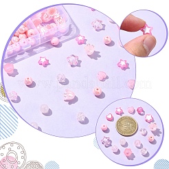 DIY アクリルビーズ ジュエリー作り ファインディングキット  パールピンク  7~10x8~11x3~7mm  穴：1.4~2mm&nbsp;DIY-YW0009-81A