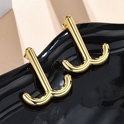 女性用304ステンレススチールスタッドピアス  ゴールドカラー  35x31mm&nbsp;EJEW-A125-50G