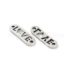 チベット風合金レーザーカットラブコネクターチャーム  アンティークシルバー  6x19.5x1.5mm  穴：1.4mm&nbsp;TIBE-S324-20AS