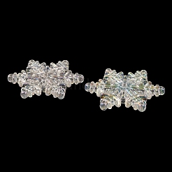 UVメッキレインボー虹色アクリルシャンデリアコンポーネントリンク  スノーフレーク  透明  54x47x9mm  穴：2mm＆3.5mm&nbsp;SACR-A002-03A