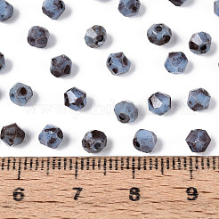 ピカソガラスシードビーズ  双円錐形  多面カット  ライトブルー  4~4.5x3.5~4mm  穴：1~1.2mm  約675個/50g&nbsp;SEED-N011-02K