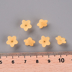 透明なアクリルビーズ  花  艶消し  オレンジ  10x5mm  穴：1mm  約4600個/500g&nbsp;PL554-07