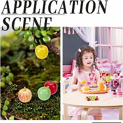 ミニ人工リンゴ60個、4つのスタイル  フルーツ シミュレーション 泡 りんご  ホームディスプレイ装飾用  ミックスカラー  19~21x18.5~20mm  15個/スタイル&nbsp;DJEW-CA0001-15