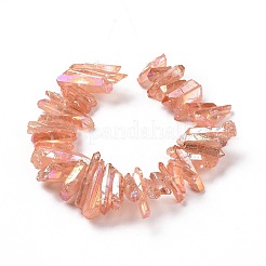 天然水晶ポイントビーズ連売り  染め  ナゲット  15~30x4~8x4~7mm  穴：1mm  8インチ&nbsp;G-K181-B23