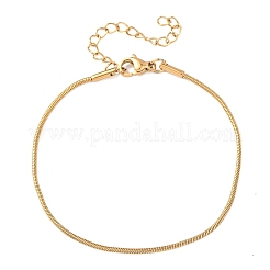 女性用304ステンレススチールスネークチェーンブレスレット  イオンプレーティング（ip）  18KGP本金メッキ  6.69インチ（17cm）&nbsp;BJEW-G775-02G