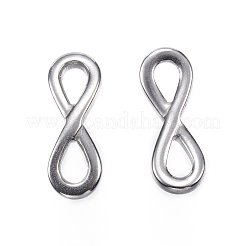 変色しにくい304ステンレススチールリンクコネクター  無限大  ステンレス鋼色  17x6x2mm  穴：3x5mm&nbsp;X-STAS-F040-11-P