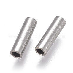 変色しない304ステンレススチールチューブビーズ  ステンレス鋼色  10x3mm  穴：2mm&nbsp;STAS-F224-01P-D