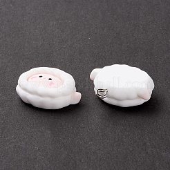 樹脂チャーム  鉄製アクセサリー付き  子羊  ピンク  22x25x8mm  穴：2mm&nbsp;RESI-K018-02