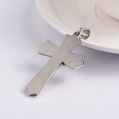 イースターテーマの十字架クロス 304 ステンレススチールペンダント  ミックスカラー  49x33x5mm  穴：12x6mm&nbsp;STAS-N080-07