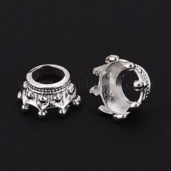 合金ビーズコーン  クラウン  銀  14x10x7mm  穴：7mm&nbsp;PALLOY-M020-01S
